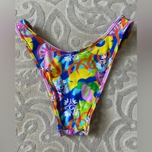 Blackbough Bright Blue Multicolor Floral Swim Bottoms-size small